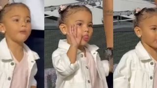 Filha de Neymar, Mavie faz caretas em jogo do Santos, é comparada ao pai e diverte a mãe, Bruna Biancardi: 'Figurinha'