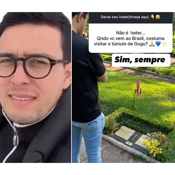 Suposto namorado de Gugu Liberato faz foto no túmulo do apresentador e revela que é bloqueado por João Augusto