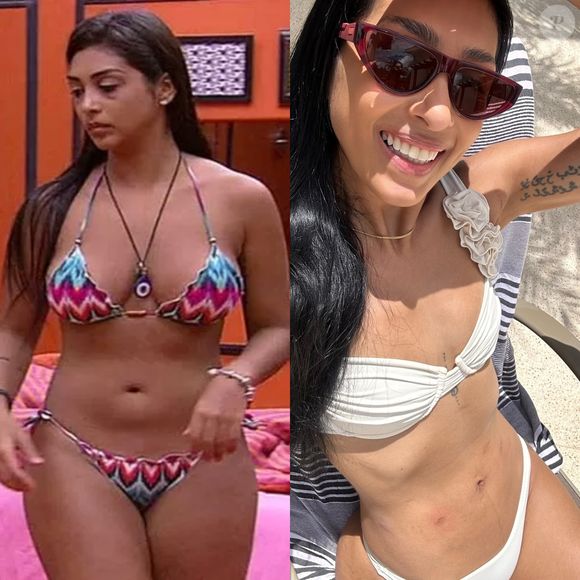 Antes e depois de Amanda Djehdian: ex-BBB retirou as próteses de silicone e ainda emagreceu, transformando seu corpo