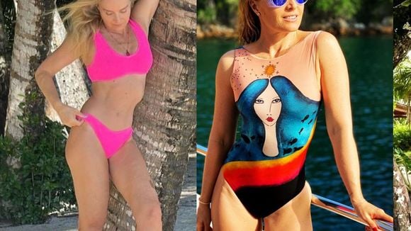 Biquíni de cintura baixa, maiô cavado e mais! 36 fotos de Angélica em looks de moda praia para copiar AINDA nesse verão