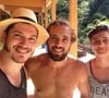 Cadu Libonati ao lado de Rafael Cardoso e Caio Paduan em festa de encerramento de 'Além do Tempo'