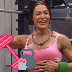 'BBB 25' com Gracyanne Barbosa: musa fitness faz revelação importante enquanto treina na academia.