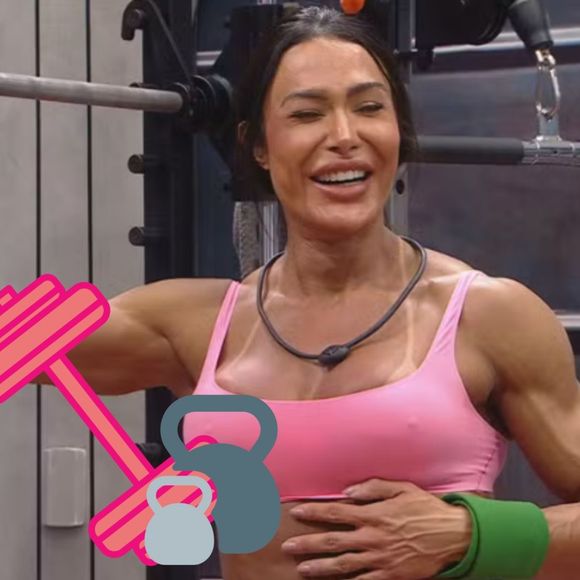 'BBB 25' com Gracyanne Barbosa: musa fitness faz revelação importante enquanto treina na academia.