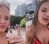 Rafaella Justus escolhe biquíni com aplicações de crochê para curtir dia de praia com a família