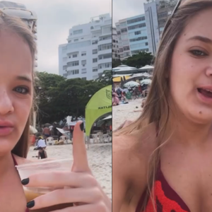 Rafaella Justus escolhe biquíni com aplicações de crochê para curtir dia de praia com a família