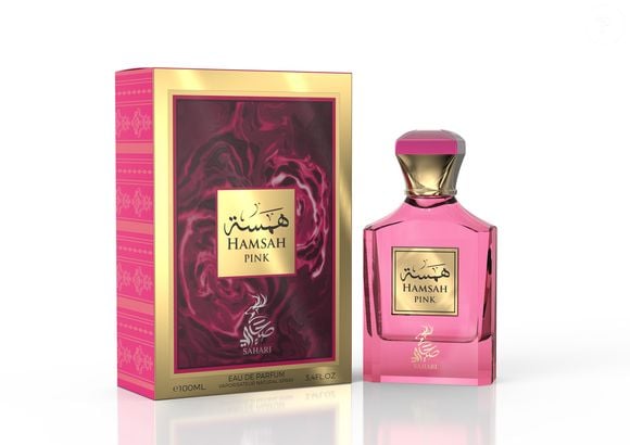 Hamsah Pink (Sahari) - 100ml | R$ 260,00 - segue uma linha mais doce e envolvente, trazendo baunilha, jasmim, rosas e crème brûlée em uma construção gourmand sofisticada