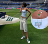 Look de Copa! De regata branca com Brasil em strass, jorts off-white e Adidas no pé, Anitta comandará abertura; saiba o preço do tênis que não é Gazelle nem Samba