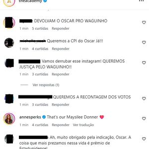 Internautas pediram para a Academia do Oscar entregar o prêmio a Wagner Moura