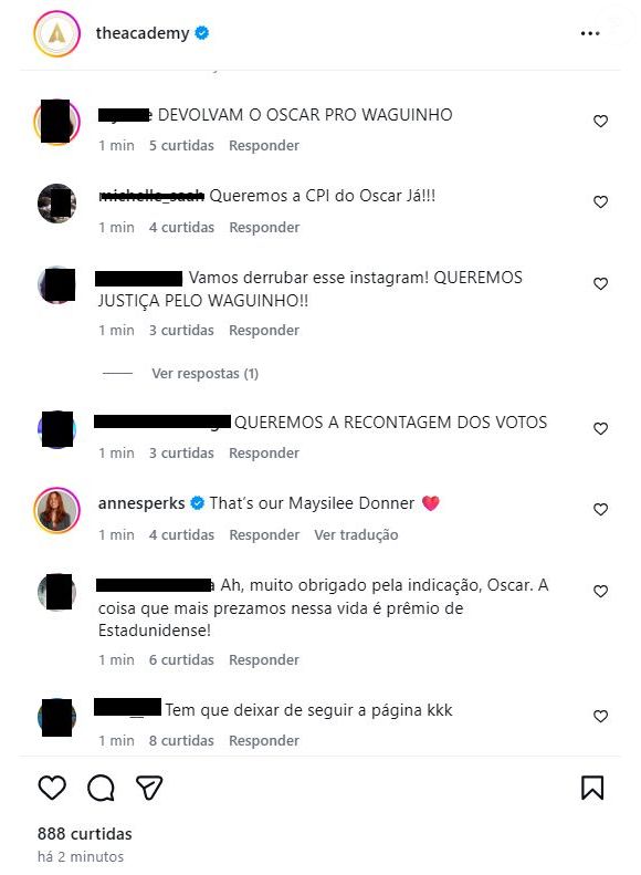 Internautas pediram para a Academia do Oscar entregar o prêmio a Wagner Moura