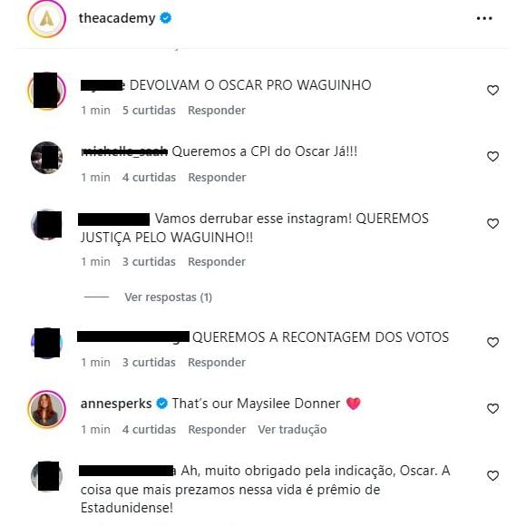 Internautas pediram para a Academia do Oscar entregar o prêmio a Wagner Moura