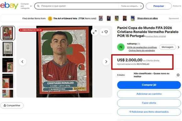 Versão exclusiva e raríssima de Cristiano Ronaldo chega a ser comercializada por quase R$ 10 mil