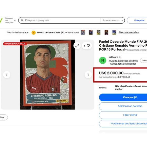 Versão exclusiva e raríssima de Cristiano Ronaldo chega a ser comercializada por quase R$ 10 mil