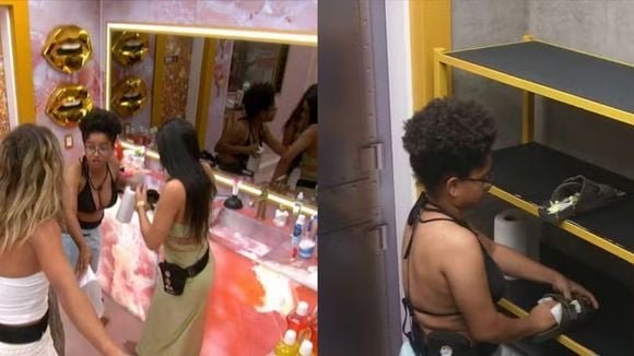 Treta de chinelo no 'BBB 26': Milena limpa sandália de Jonas e Jordana entra na confusão para provocar Samira