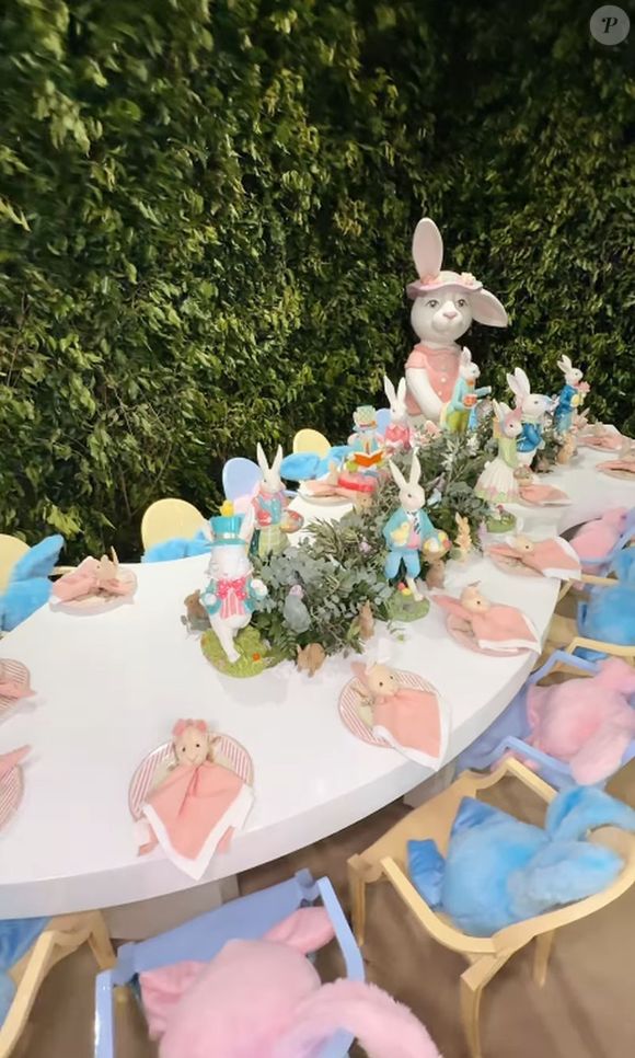 Com uma decoração cheia de coelhos de Páscoa, Bruna Biancardi encantou Mavie