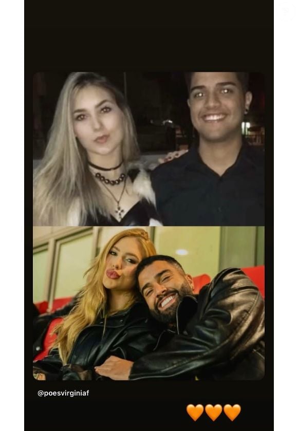 Virgínia e Hebert Gomes surgiram em fotos de antes e depois, mas sem que ele indicasse os anos das imagens