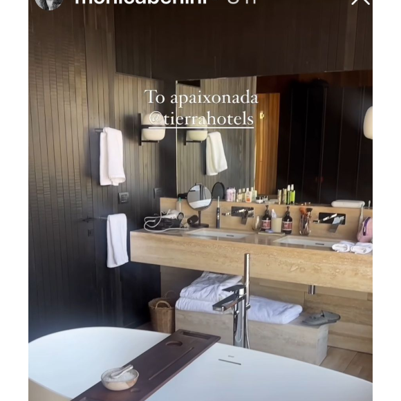 Mulher de Junior Lima, Monica Benini já mostrou em seus stories no Instagram alguns detalhes do Tierra Hotels.