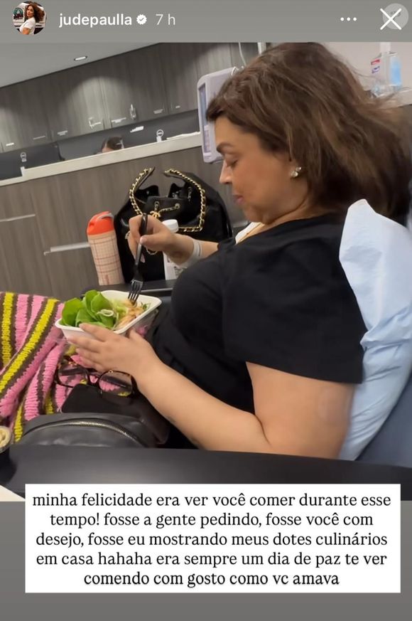 Amiga íntima de Preta Gil, Jude Paulla ajudava para que a cantora não deixasse de se alimentar, enquanto estava em tratamento do câncer.