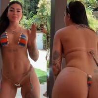 MC Mirella dança hit com biquíni minúsculo e choca a web com tamanho de parte íntima: '5g de periquito'. Vídeo!