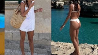 De vestido longo a biquíni asa-delta: branco é protagonista dos looks de Bruna Marquezine em luxuosa viagem à Itália. Veja fotos!