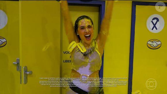 Jordana, no Paredão pelo Triângulo de Risco, se livrou do Paredão na Prova Bate e Volta