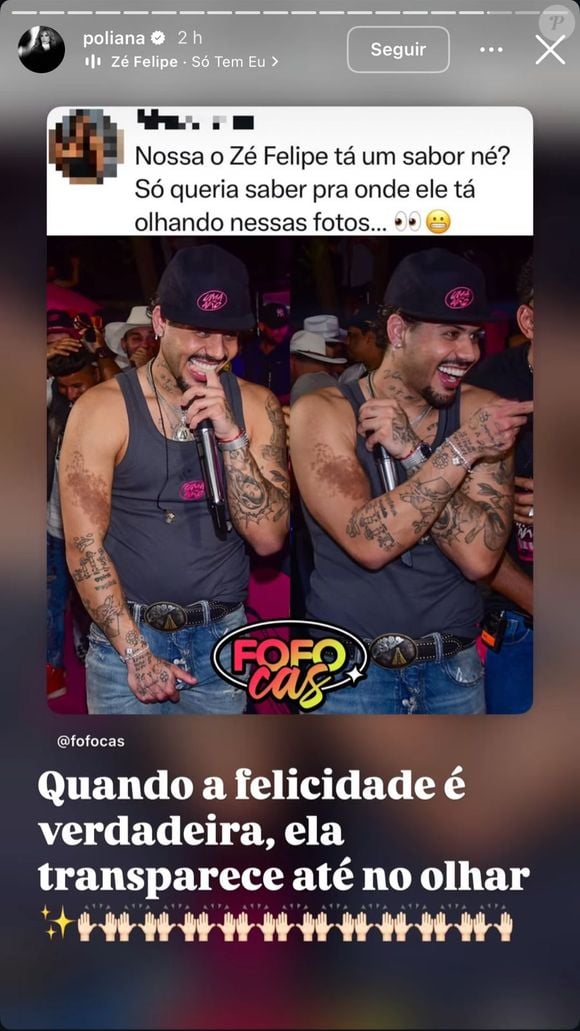 Poliana Rocha reagiu aos elogios direcionados à aparência do filho Zé Felipe nas redes sociais