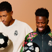Dois dos 3 maiores salários do Real Madrid juntos em campanha: Vini Jr. e Bellingham, com faturamento anual de R$ 237,4 milhões, se unem em collab do time espanhol com Adidas x Farm Rio