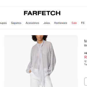 Blusa usada por Angélica no ‘Mais Você’ custa R$ 8.505 e está com desconto de 30% no site FARFETCH