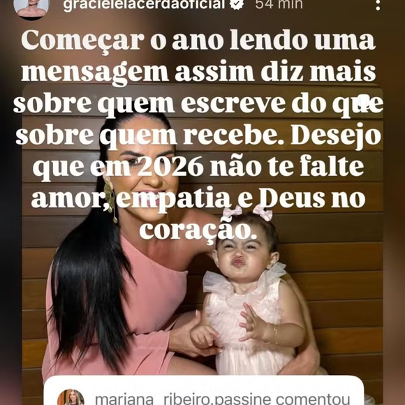 Graciele Lacerda expõe mulher que zombou da aparência da sua filha de 1 ano