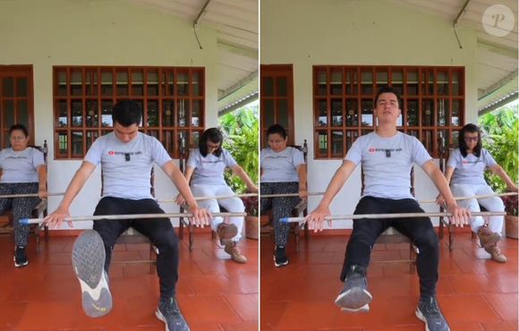 4. Flexão e extensão do tornozelo com a perna elevada: mobilização neural do ciático