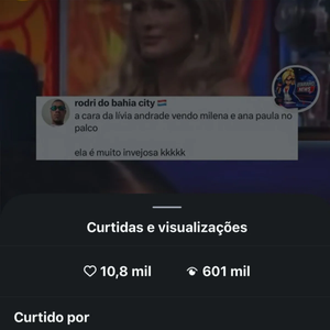 Segundo repercussão publicada pela coluna de Fábia Oliveira, o perfil oficial de Tia Milena no Instagram curtiu uma publicação que comentava justamente o suposto desconforto da apresentadora durante o programa