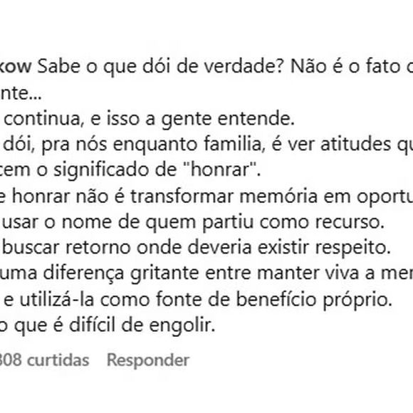 Priscila Kiekow afirmou que atitude de Lucas Borbas é 'difícil de engolir' para a família da influenciadora