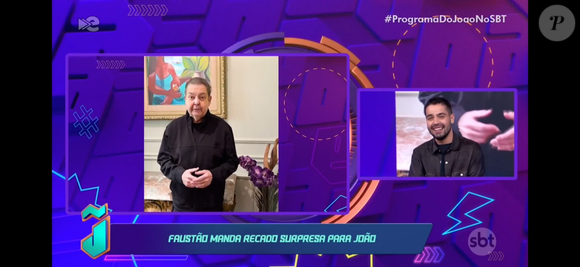Faustão fez uma rara aparição na televisão ao homenagear o filho, João Silva, durante o 'Programa do João', no SBT