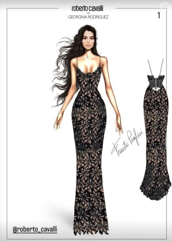 Georgina Rodríguez usou um look da grife de Roberto Cavalli