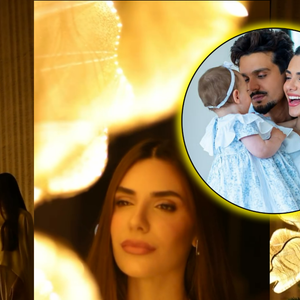 Jade Magalhães e Luan Santana, pais da pequena Serena, optaram por uma árvore super minimalista, sem enfeites tradicionais: apenas pisca-pisca e borboletas de LED, uma tendência de 2024 que segue em alta