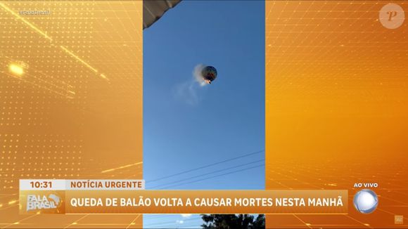 Um balão caiu em Praia Grande, Santa Catarina, neste sábado, dia 21 de junho