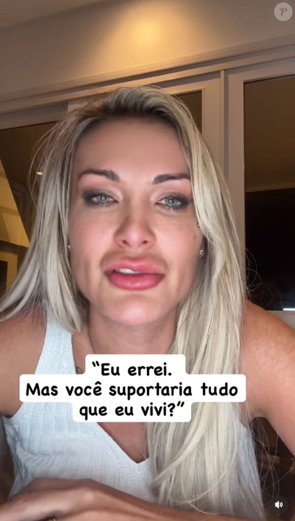 Andressa Urach assumiu que errou em um longo desabafo gravado em vídeo