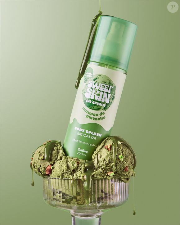 Sweet Scream Ice Cream Body Splash em Calda Mousse de Pistache (Dailus) - 200ml | R$ 44,90 - abertura com amêndoas, bergamota e notas lactônicas traz suavidade, enquanto o coração revela o protagonismo do pistache, combinado a flores como muguet, orquídea e rosas brancas
