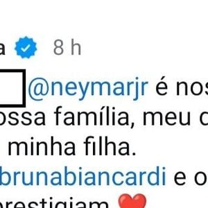 Neymar Jr. ‘é nosso amigo, amigo da nossa família, meu, do meu marido e da minha filha. Amamos Bruna Biancardi e Neymar Jr. Amigos se prestigiam!’, disse mãe da atriz