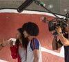Cauê Campos, Laura Luz e Fabrício Assis nos bastidores de 'Por Você'