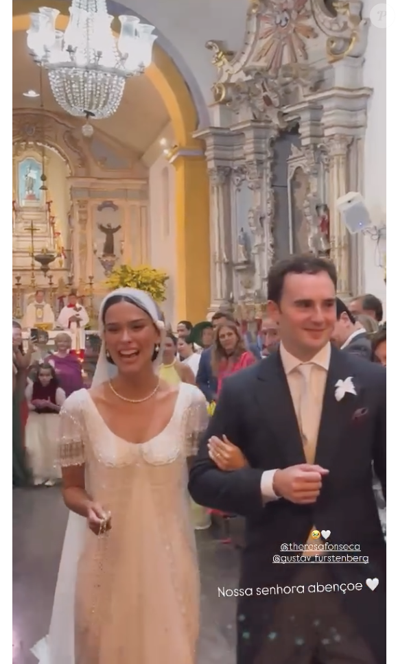 Fotos e vídeos do casamento de Theresa Fonseca e Gustav von Fürstenberg foram publicados por famosas nas redes sociais