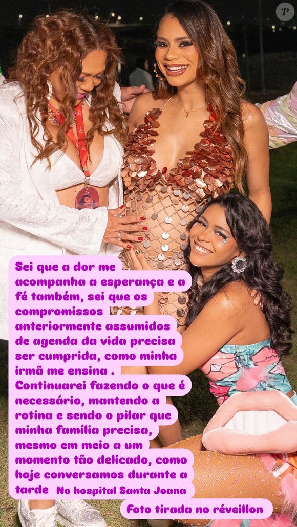 Internada por complicações na gravidez, Lexa surgiu em foto com a irmã e a mãe em post de Wenny Isa