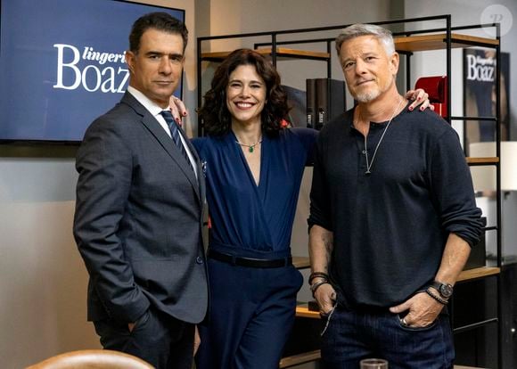 Ricardo (Marcos Pasquim), Patricia (Juliana Martins) e Jaques (Marcello Novaes) na novela 'Dona de Mim'