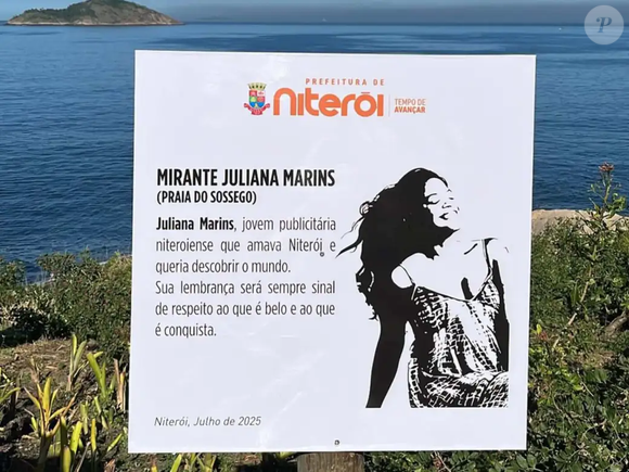 A cidade de Niterói eternizou o nome de Juliana Marins, jovem niteroiense vítima de um acidente trágico no Monte Rinjani, na Indonésia, ao batizar o mirante e a trilha de acesso à Praia do Sossego, em Camboinhas, com seu nome