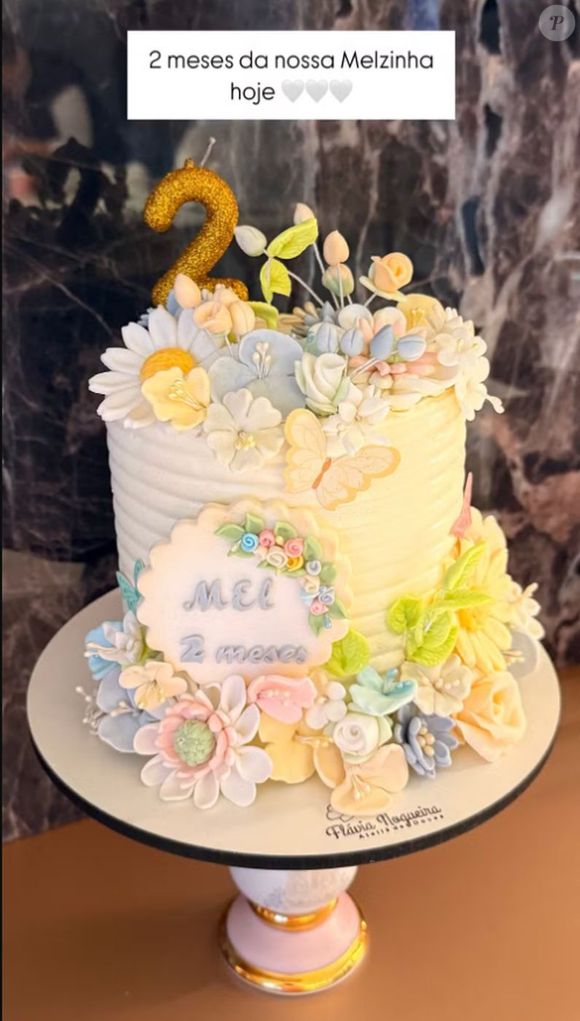 Bruna Biancardi e Neymar comemoraram os 2 meses da filha com um bolinho em casa