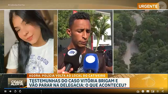 Matheus Castro, testemunha importante do caso Vitória, foi à delegacia nesta segunda-feira (17)