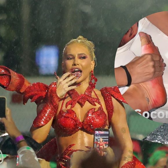 Virgínia ficou com os pés em carne viva após o ensaio da Grande Rio
