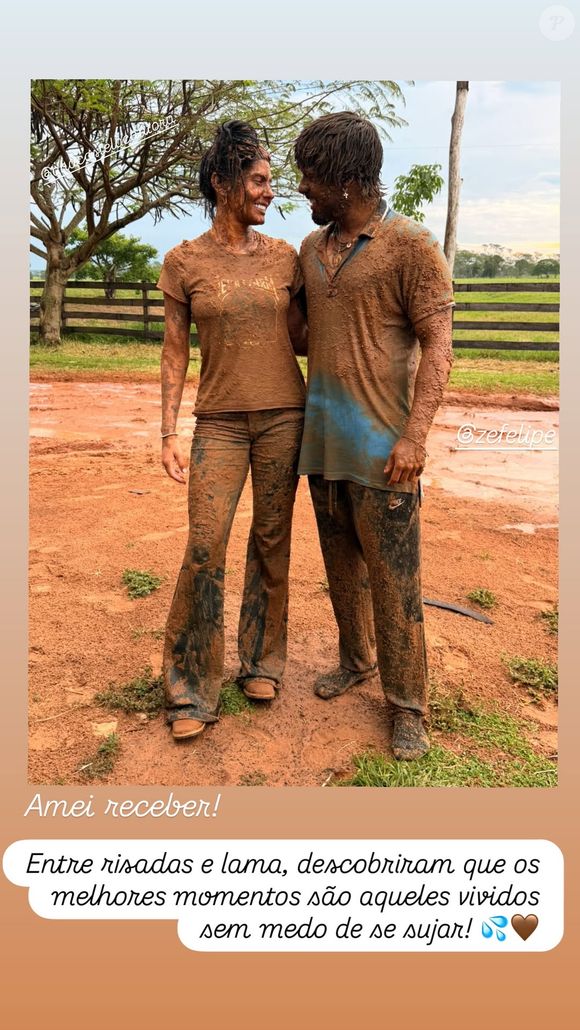 Mãe de Zé Felipe, Poliana Rocha amou a diversão do filho e publicou uma mensagem para Zé e Ana nas redes sociais