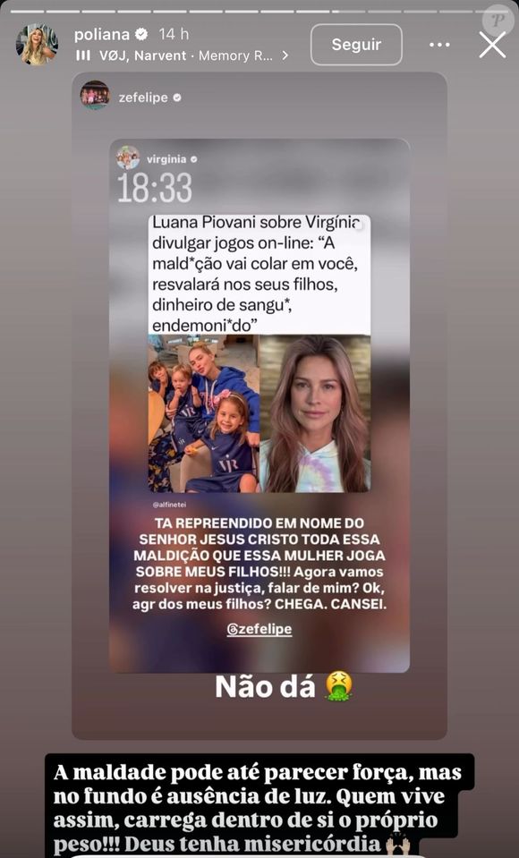 Poliana Rocha usa Instagram para manifestar contra Luana Piovani
