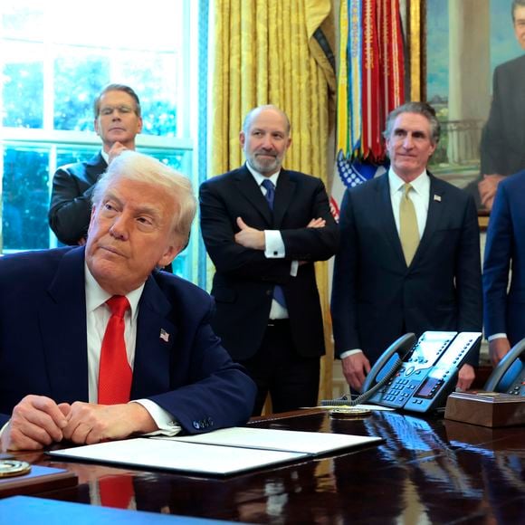 Donald Trump durante discurso em evento republicano, onde defendeu o aumento das tarifas contra a China.