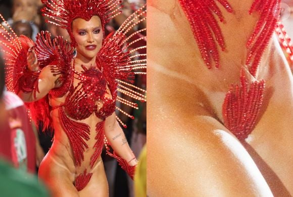 Tapa-sexo da fantasia de Virgínia Fonseca descola durante desfile